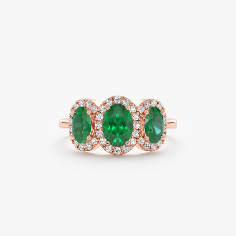 rose gold emerald statement band