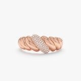 Chunky Solid Gold & Diamond Croissant Ring, Amina
