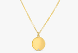 yellow gold single diamond disc pendant