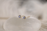minimalist bezel set gemstone earrings
