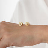 Solid Gold Sunburst Stud Earrings, Thia