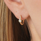 Bezel Solitaire Lab Grown Diamond Huggie, Zema