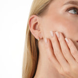 Bezel Solitaire Lab Grown Diamond Huggie, Zema