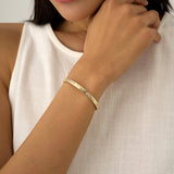 Genuine Gold Bangle, Mix Shape Diamond Bangle,Fiora