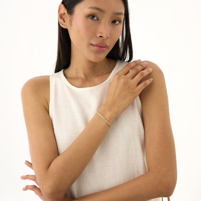 Lab Grown Baguette Diamonds Bangle Stackable Bangle for Everyday, Siora