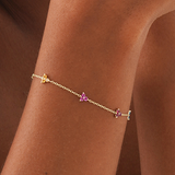 Rainbow Sapphire Station Bracelet, Orinthiel