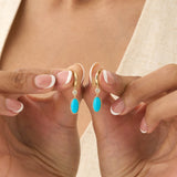 Elongated Oval Turquoise Drop Earrings, Cyrene