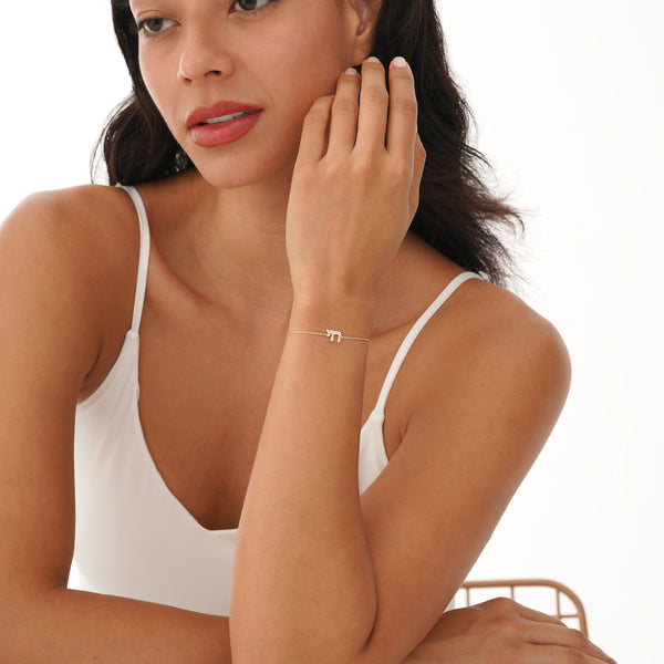 Pave Diamond Chai Bracelet, Ilyra