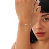 Pave Diamond Station Heart Bracelet, Anara