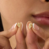 Gold Geometric Stud Earrings, Ylira