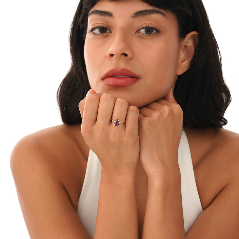 Natural Garnet Engagement Ring, Orelina