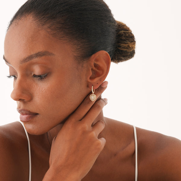 Diamond Heart Drop Earrings, Alisson
