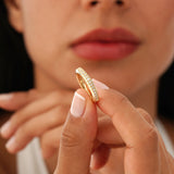 Gold Textured Stackable Ring, Zynna