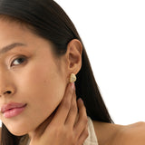 Gold Textured Hoop, Solid Gold Ribbed & Beaded Hoops, Evadne