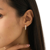 Solid Gold Prong Set Hoops, Orinthia