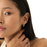 Solid Gold Prong Set Hoops, Orinthia