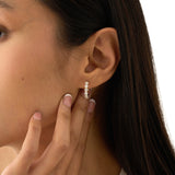Solid Gold Prong Set Hoops, Orinthia