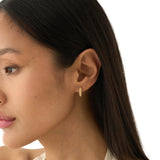 Gold Beaded Hoop Earrings, Solid Gold Textured Huggie Hoops, Dionea