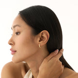 Gold Beaded Hoop Earrings, Solid Gold Textured Huggie Hoops, Dionea