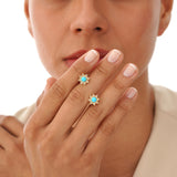 Turquoise and Diamond Starburst Earrings, Soraleia