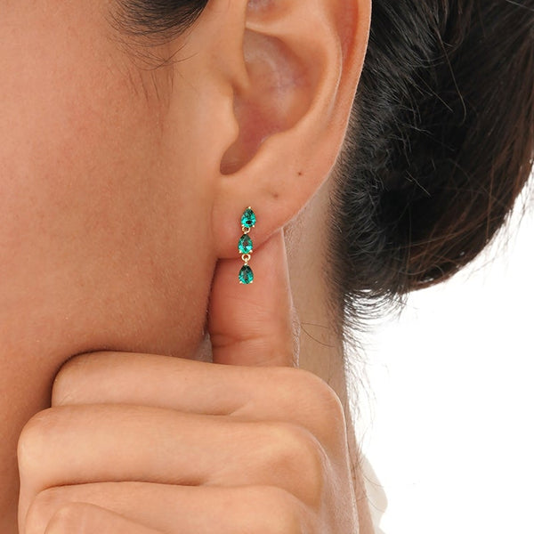 Emerald Drop Earrings, Alarielle