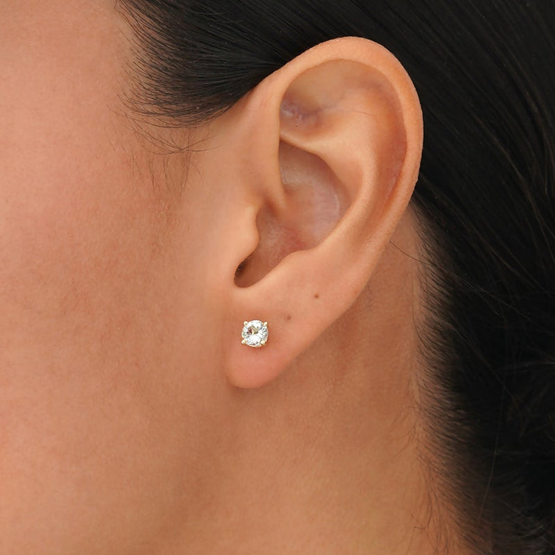 Petite Natural Aquamarine Stud Earrings, Norelia