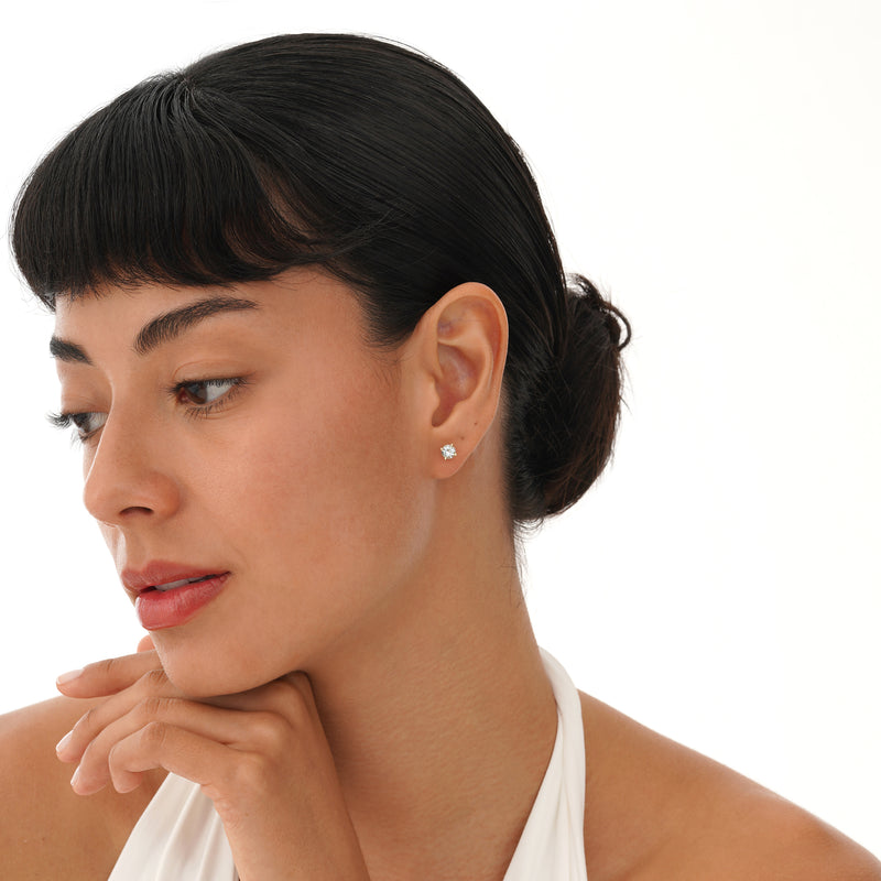 Petite Natural Aquamarine Stud Earrings, Norelia