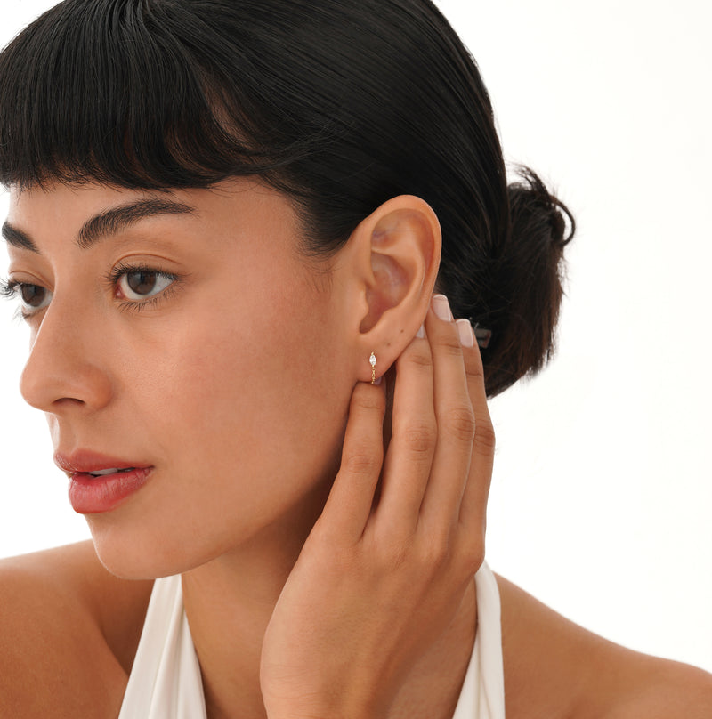 Marquise Diamond Chain Earrings, Caelith