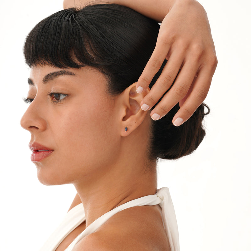 Petite Pear Cut Natural Sapphire Studs, Ismerie