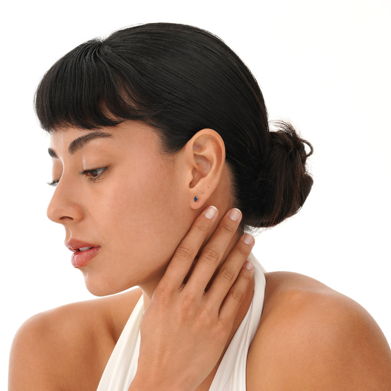 Petite Pear Cut Natural Sapphire Studs, Ismerie