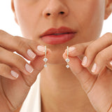 Dangly Diamond Huggie Earrings, Ravynelle