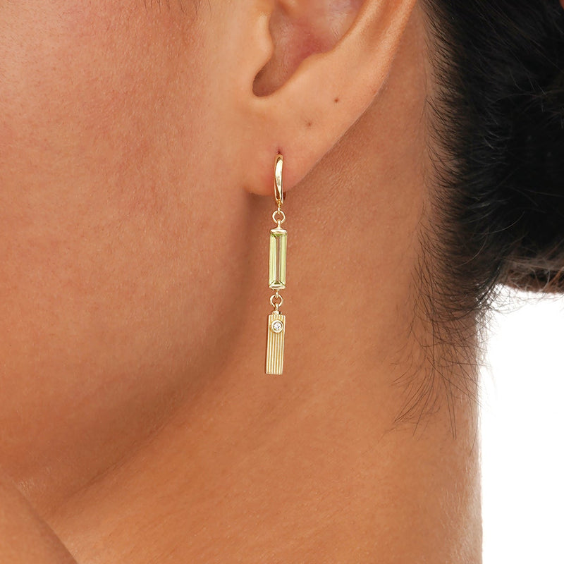Natural Peridot Drop Earrings, Elaraya