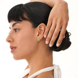 Natural Emerald Pavé Stud Earrings, Gita