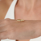 3 mm Gold Pyramid Eternity Ring, Nima