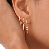 Dainty Diamond Spike Dangle Huggies, Olyn