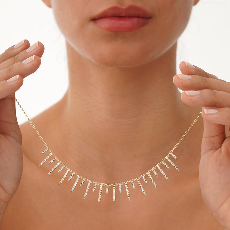 Lab Grown Diamond Spike Necklace, Serenique