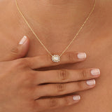 Lab Grown Emerald Cut Diamond Pendant, Isaniel