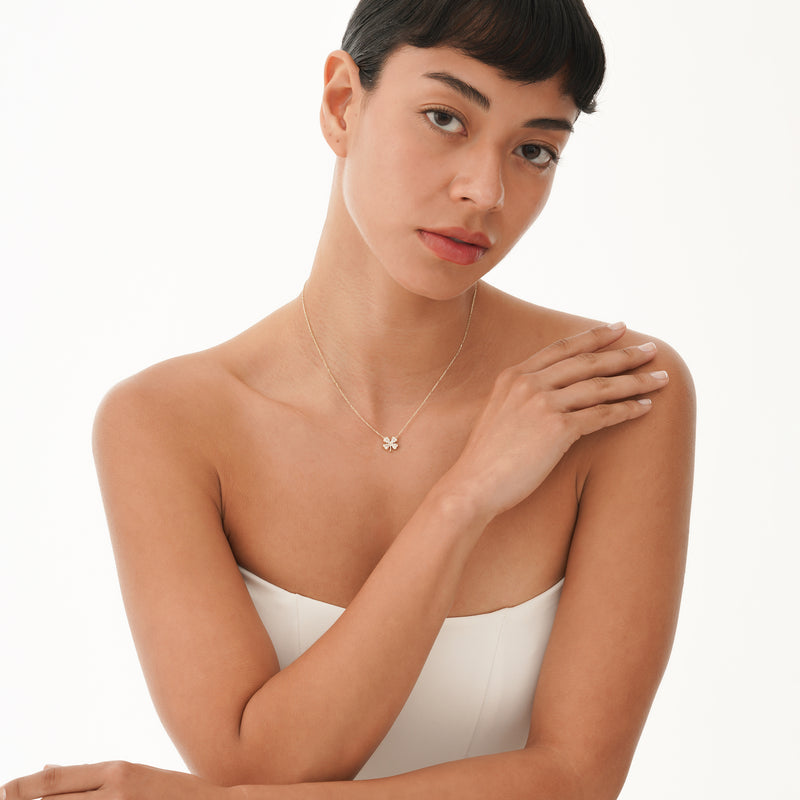 Lab Grown Diamond Clover Necklace, Sura
