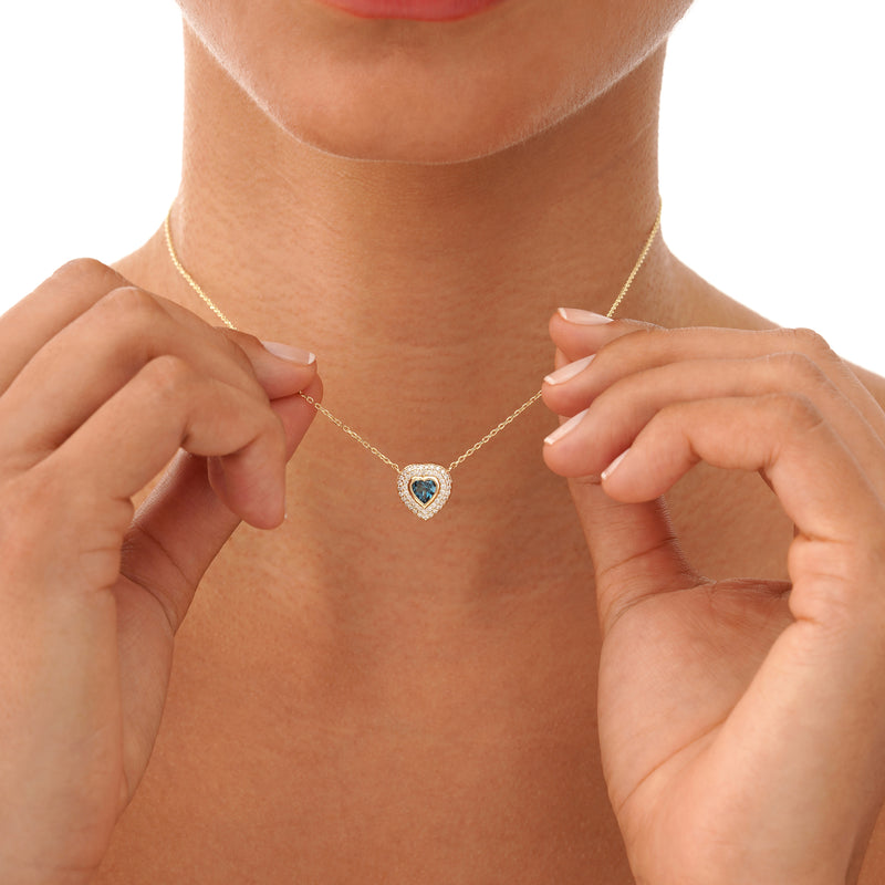 London Blue Topaz Heart Necklace, Sorielle