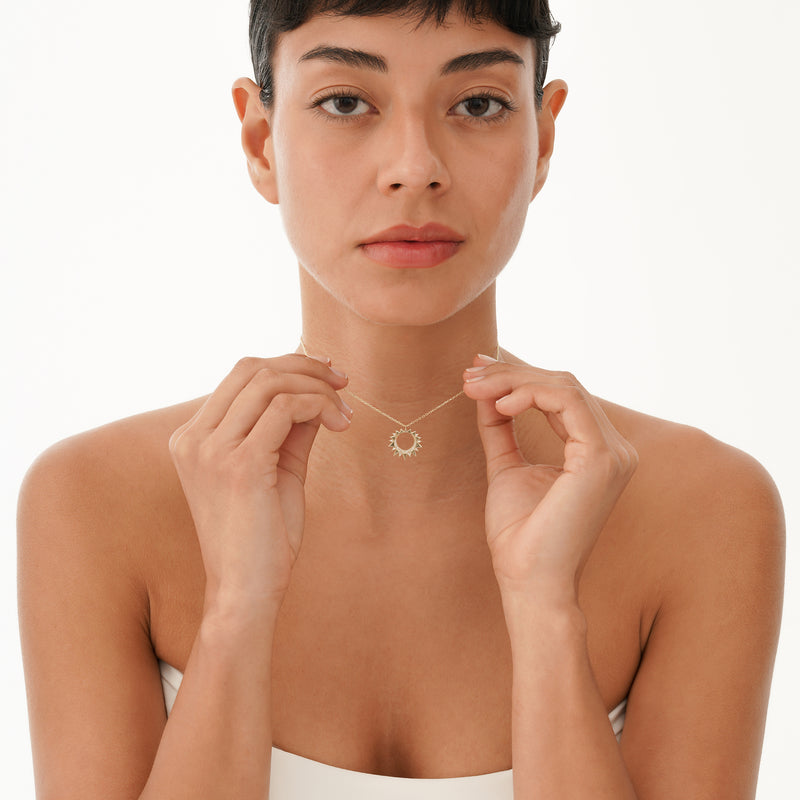 Diamond Sunburst Necklace, Nyssira