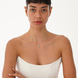 Trilliant Cut Blue Topaz Necklace, Vaelara