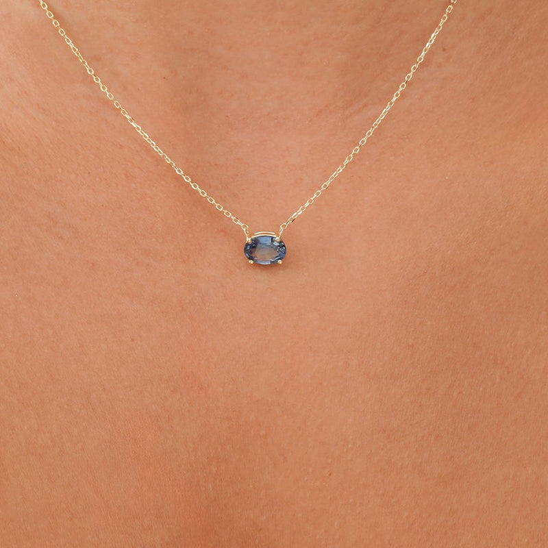 Oval Sapphire Necklace, Cyn