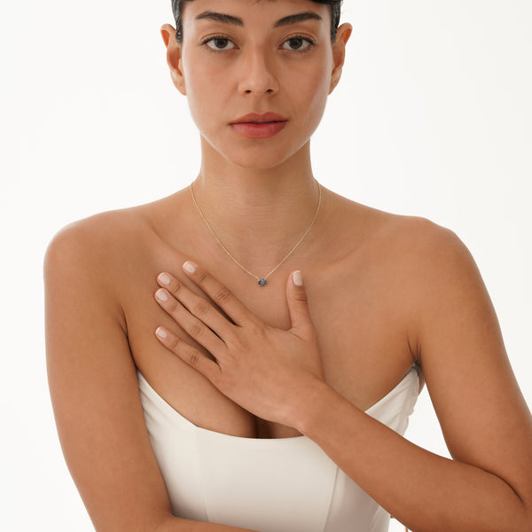 Oval Sapphire Necklace, Cyn