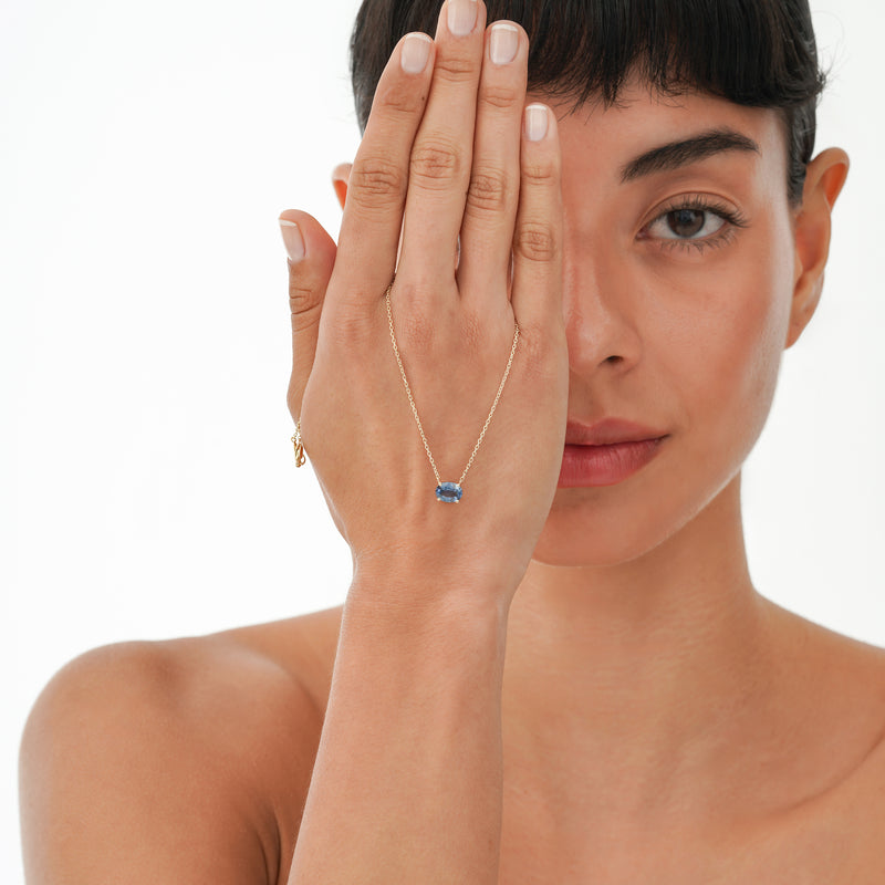 Oval Sapphire Necklace, Cyn