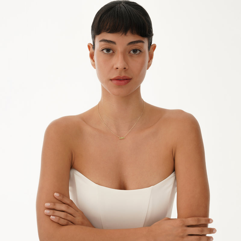 Natural Baguette Peridot Necklace, Vix