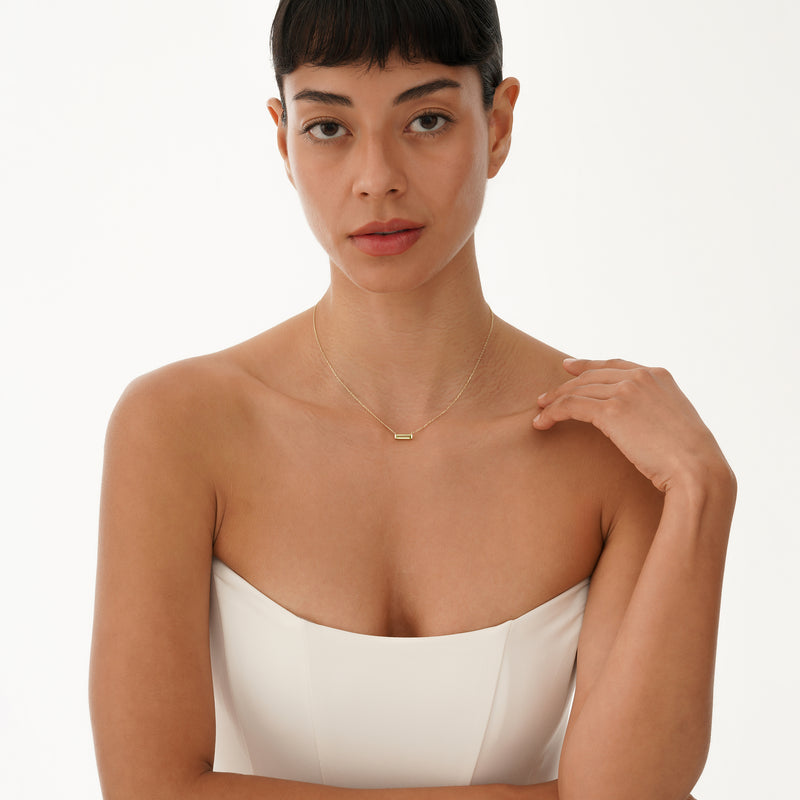 Natural Baguette Peridot Necklace, Vix