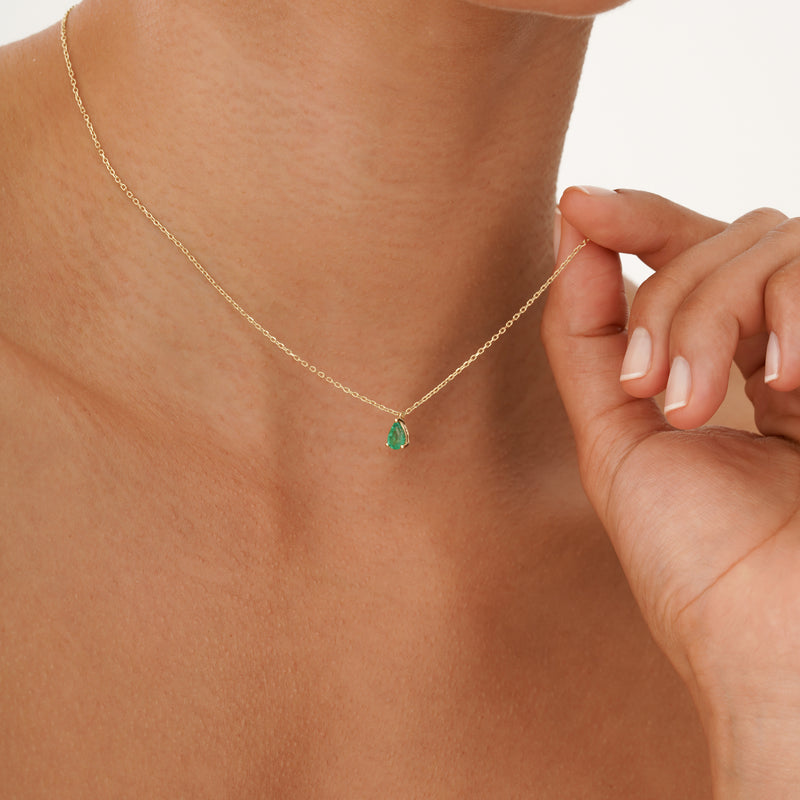 Pear-Cut Emerald Necklace, Oxa