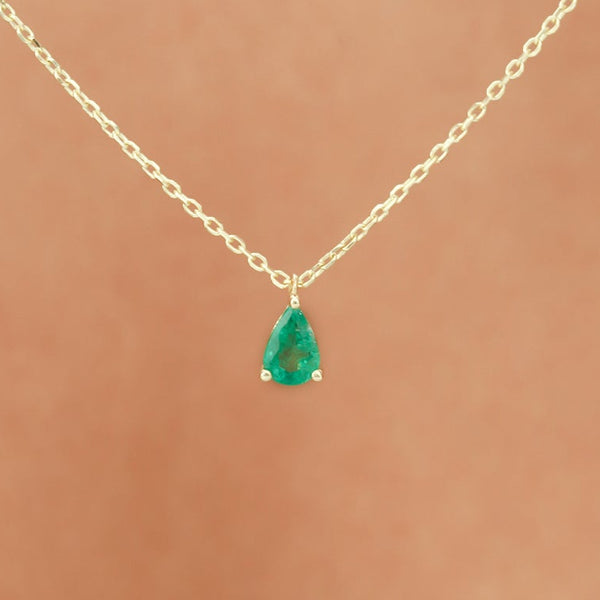 Pear-Cut Emerald Necklace, Oxa