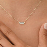 Natural Baguette Aquamarine Necklace, Vix