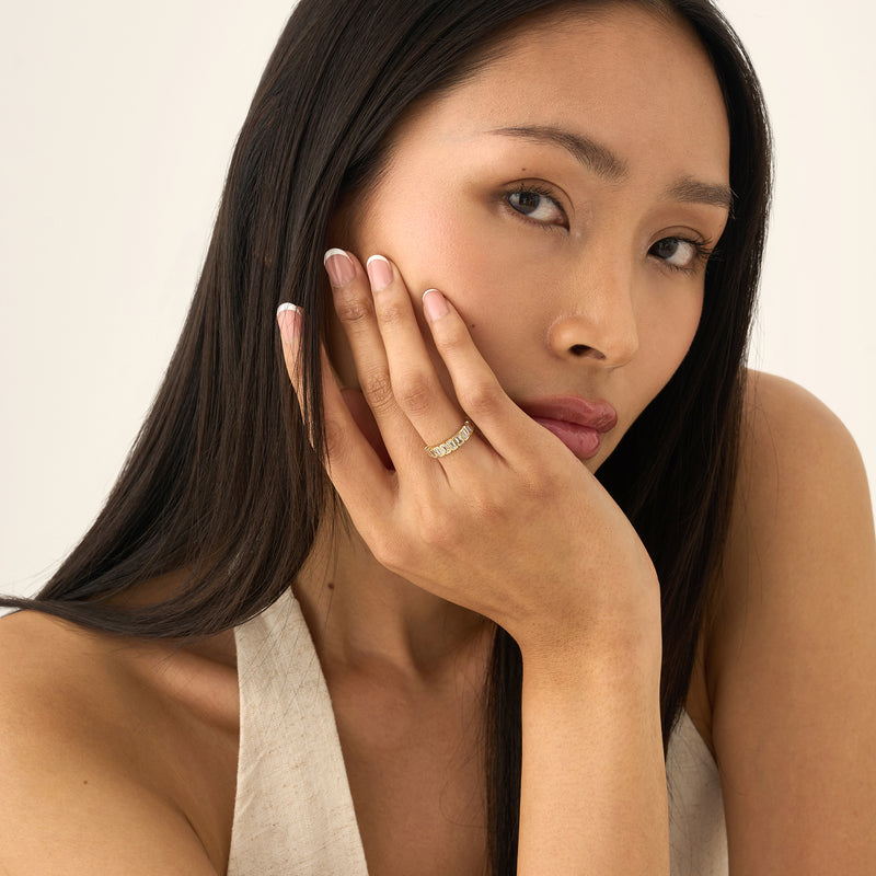 Solid Gold Octagon Lab Grown Diamond Ring, Sabine